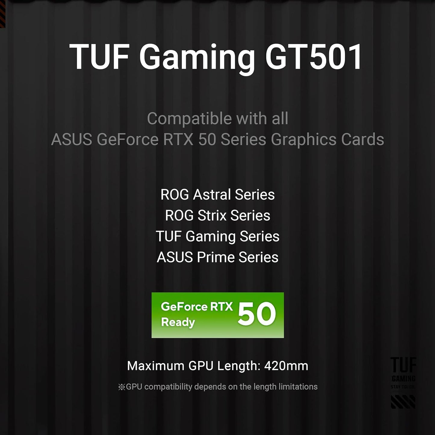         ASUS TUF Gaming GT501 Mid-Tower ATX PC Case – Tempered Glass & High Airflow