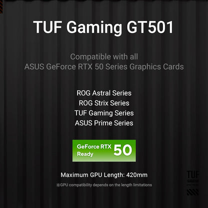         ASUS TUF Gaming GT501 Mid-Tower ATX PC Case – Tempered Glass & High Airflow
