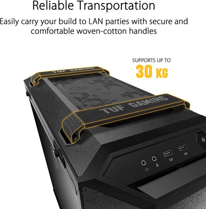         ASUS TUF Gaming GT501 Mid-Tower ATX PC Case – Tempered Glass & High Airflow