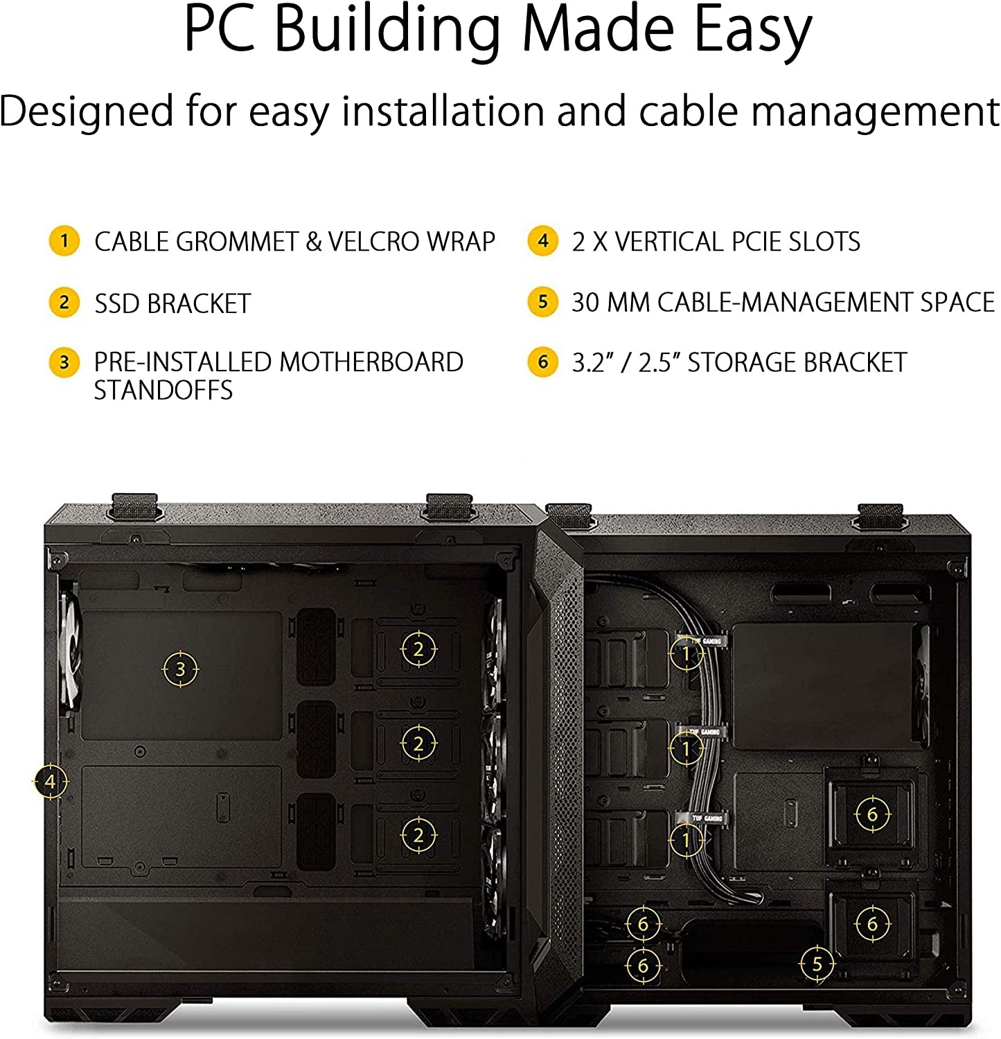         ASUS TUF Gaming GT501 Mid-Tower ATX PC Case – Tempered Glass & High Airflow