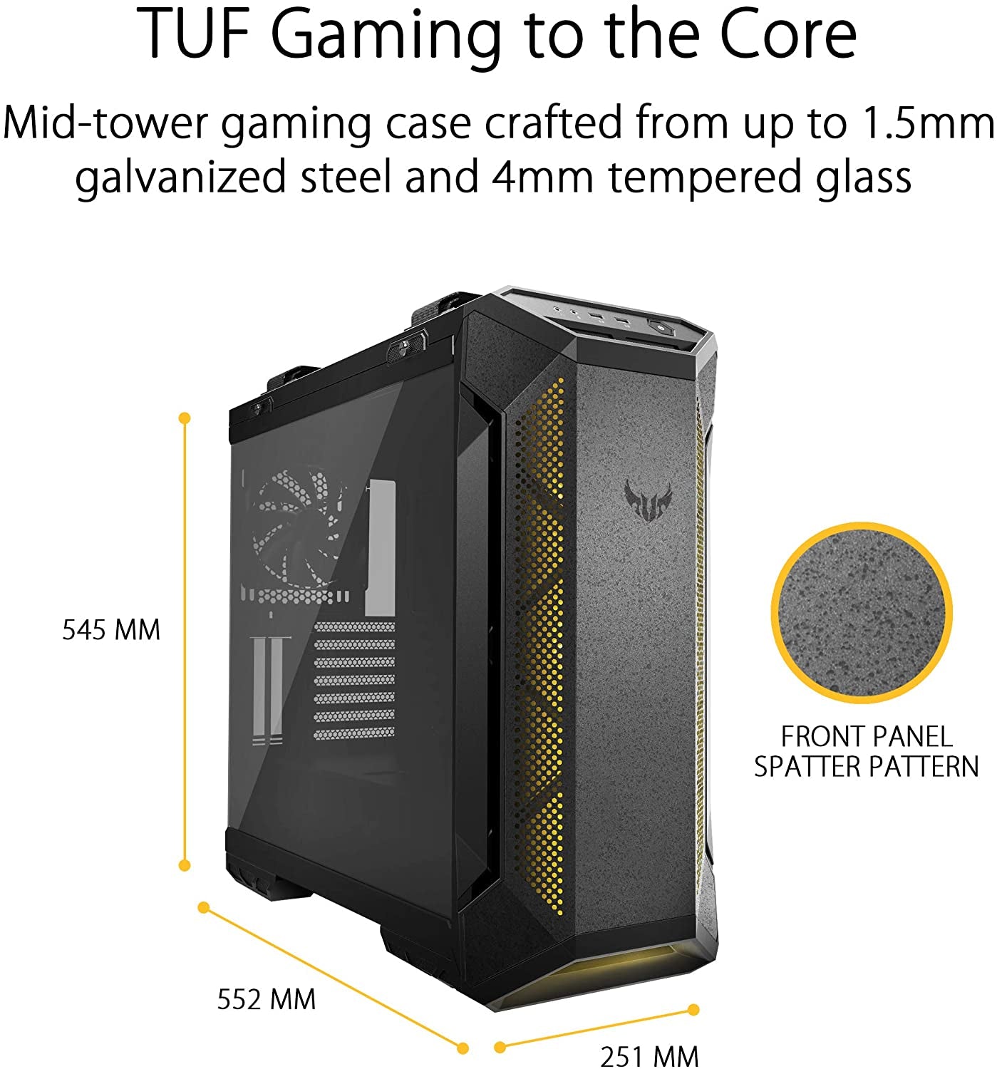         ASUS TUF Gaming GT501 Mid-Tower ATX PC Case – Tempered Glass & High Airflow
